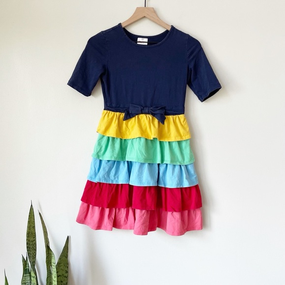 Hanna Andersson Other - Hanna Andersson Pastel Rainbow Tiered Bow Dress